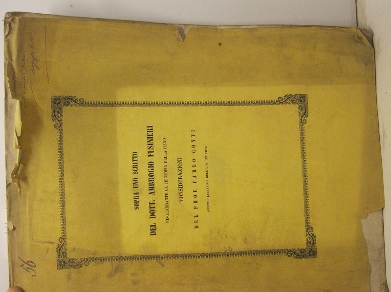 Sopra uno scritto del dott. Ambrogio Fusinieri risguardante la filosofia …