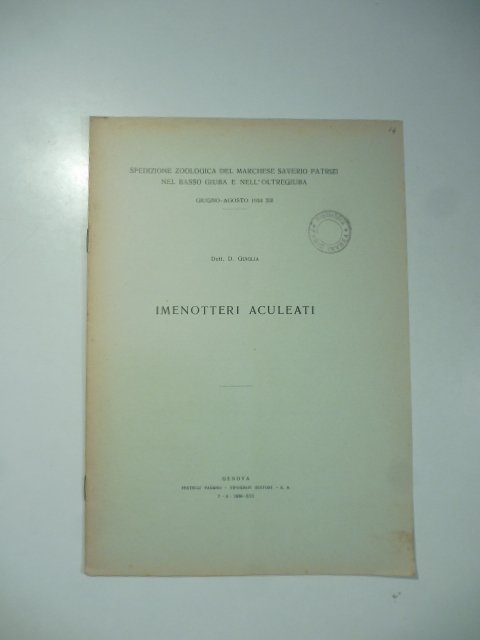 Spedizione zoologica del Marchese Saverio Patrizi nel Basso Giuba e …