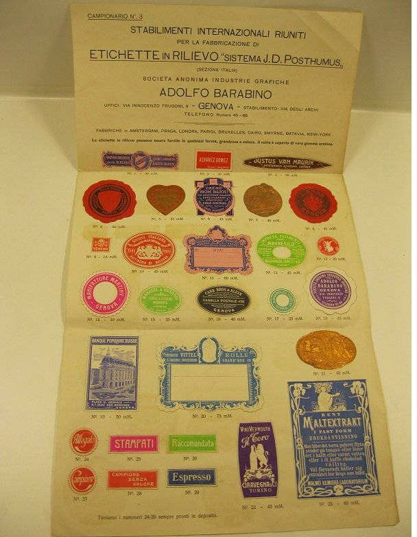 Stabilimenti internazionali riuniti per la fabbricazione di etichette in rilievo …