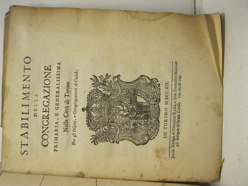 Stabilimento della Congregazione primaria e generalissima nella Citta' di Torino, … | Immagine principale