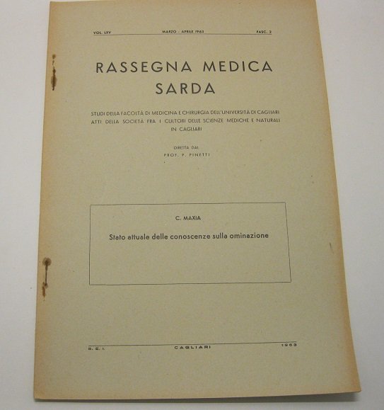 Stato attuale delle conoscenze sulla ominazione RASSEGNA MEDICA SARDA - …