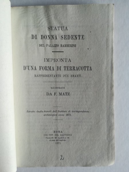 Statua di donna sedente del Palazzo Barberini. Impronta d'una forma …