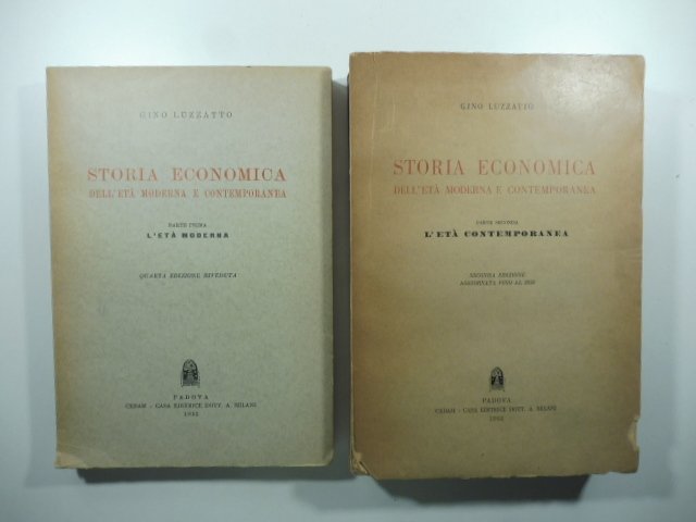 Storia economica dell'eta' moderna contemporanea, parte prima e seconda, 2 …