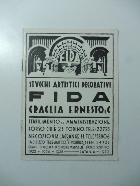 Stucchi artistici decorativi Fisa. Graglia Ernesto e C., Torino