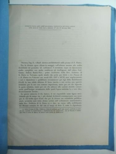 Studi storici-architettonici sulla piazza di S. Pietro