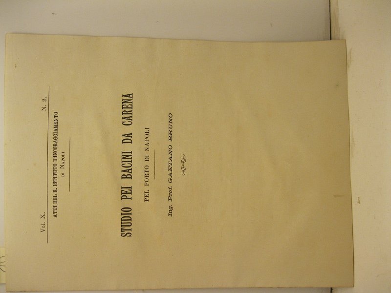 Studio pei bacini da carena pel porto di Napoli