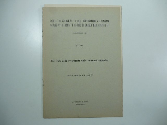 Sui limiti della invertibilita' delle relazioni statistiche