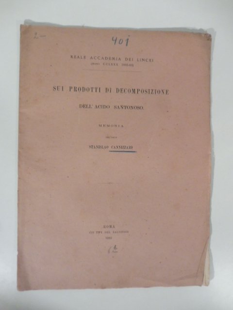 Sui prodotti di decomposizione dell'acido santonoso. Memoria