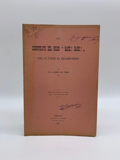 Sul significato del grido 'Hare Hare' nelle fiere di Sciampagna. …