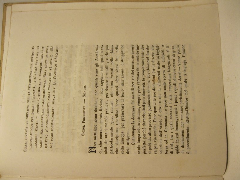 Sulla domanda di privativa per la introduzione del metodo elettrico-chimico …