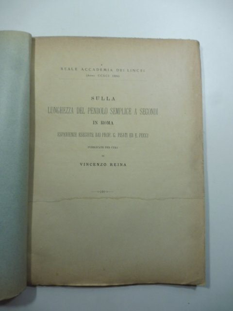 Sulla lunghezza del pendolo semplice a secondi in Roma. Esperienze …