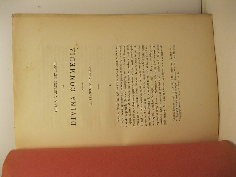 Sulle varianti ne' testi della Divina Commedia. Discorso