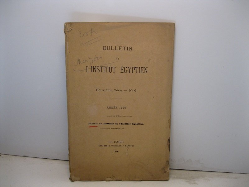 Sur les exe'cute'es en Egypte de 1881 a 1885 par …