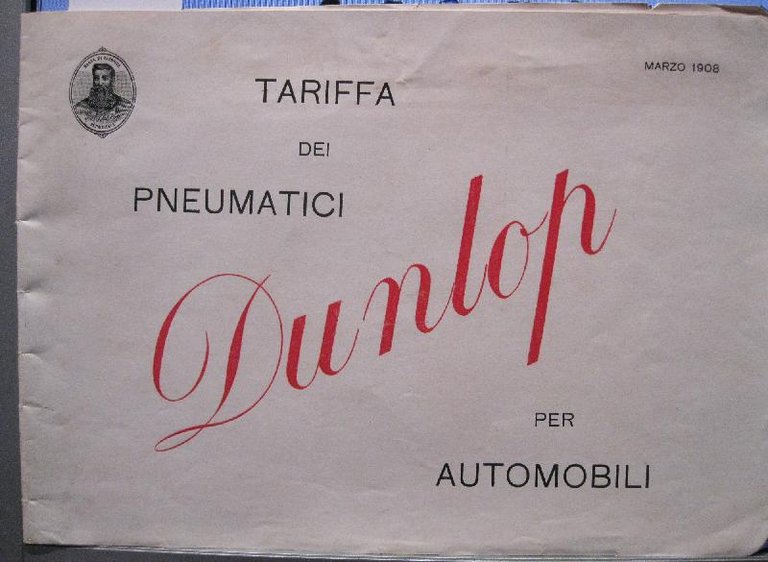 Tariffa dei pneumatici Dunlop per automobili, marzo 1908