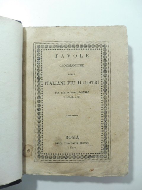 Tavole cronologiche degli italiani piu' illustri per letteratura, scienze e … | Immagine principale