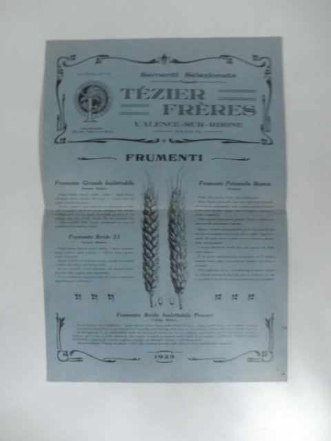 Tezier Freres. Valence-sur-Rhone. Sementi selezionate. Frumento