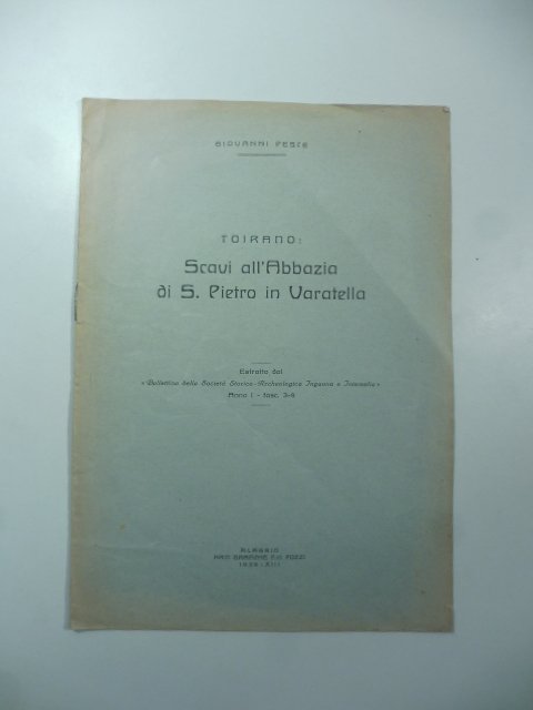 Toirano. Scavi all'Abbazia di S. Pietro in Varatella