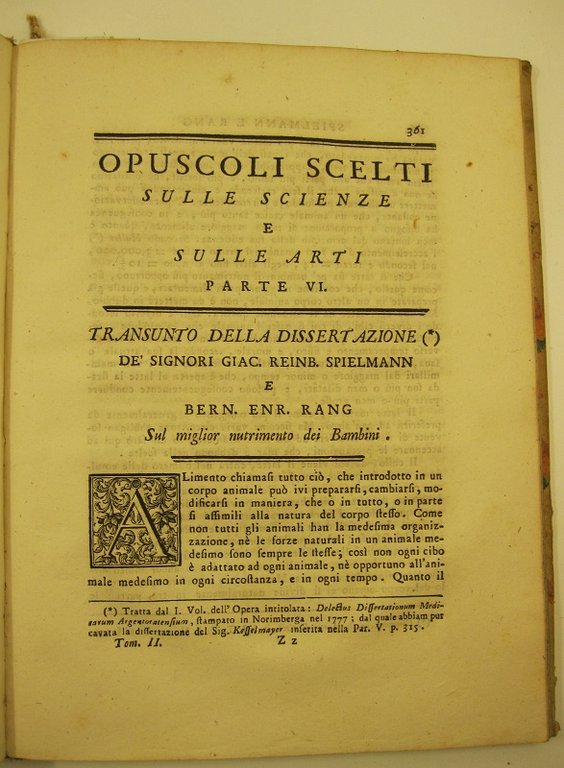 Transunto della dissertazione de' signori Giac. Reinb. Spielmann e Bern. …