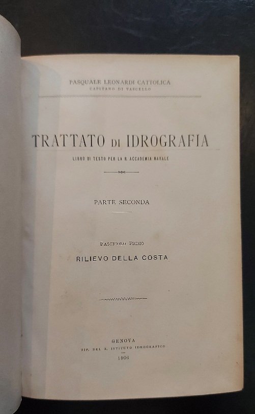 Trattato di idrografia. Libro di testo per la R. Accademia …