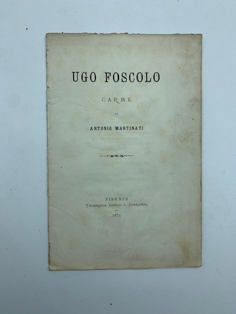 Ugo Foscolo. Carme