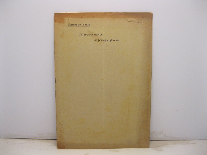 Un'epistola inedita di Giuseppe Barbieri