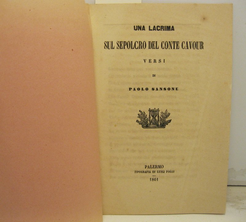 Una lacrima sul sepolcro del conte Cavour. Versi