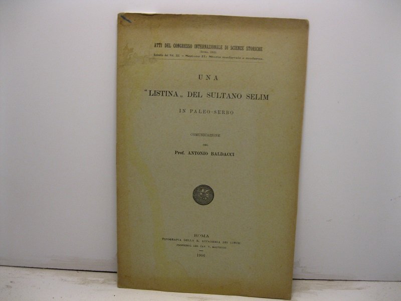 Una 'listina' del sultano Selim in paleo-serbo