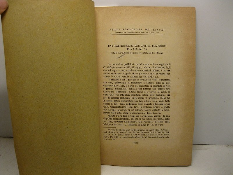 Una rappresentazione ciclica bolognese del secolo XV