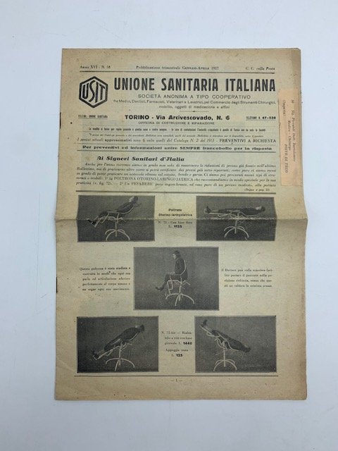 Unione sanitaria italiana. Societa' fra medici, dentisti, farmacisti, veterinari.per il …