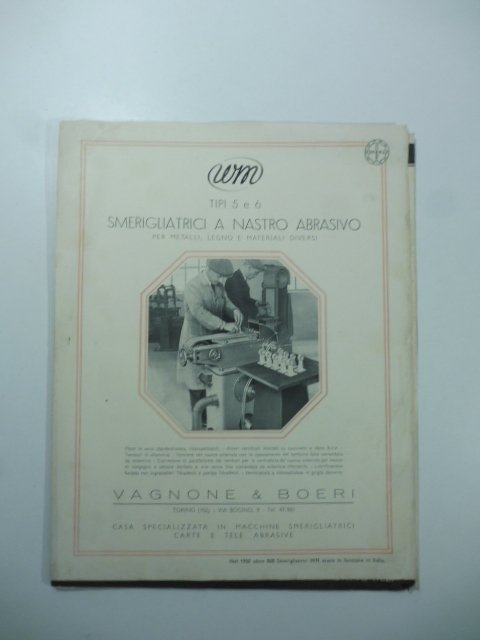 Vagnone & Boeri. Smerigliatrici a nastro. Insieme di pieghevoli pubblicitari