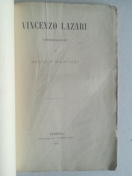 Vincenzo Lazari. Commemorazione