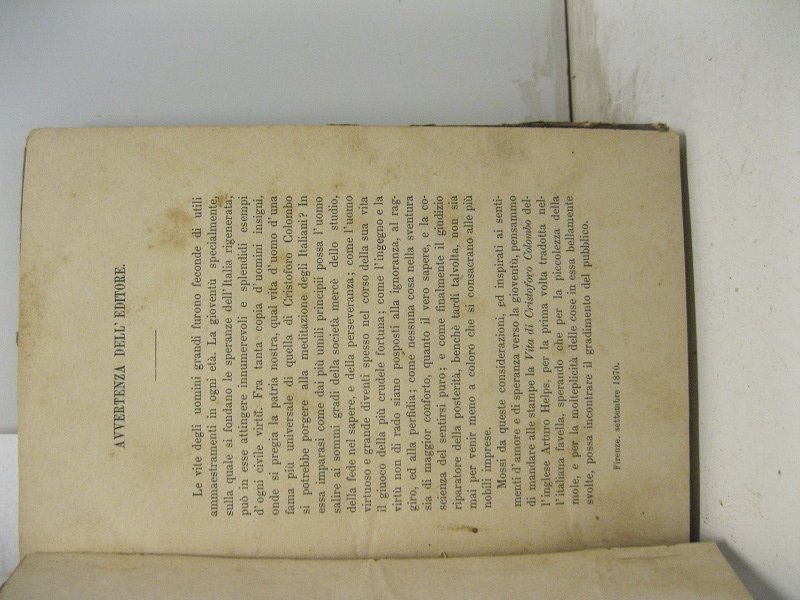 Vita di Cristoforo Colombo. Prima traduzione dall'inglese.