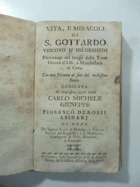 Vita e miracoli di S. Gottardo vescovo d'Hildesheim protettore del …