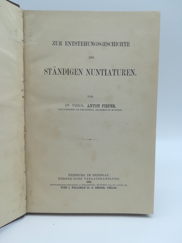 Zur Entstehungsgeschichte der standigen Nuntiaturen