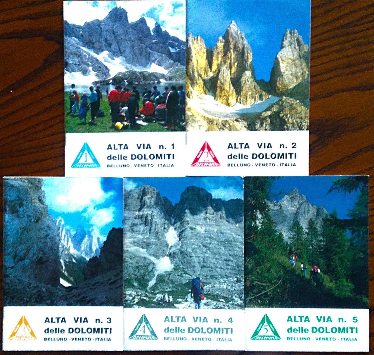 Alta via delle Dolomiti n. 1, 2, 3, 4, 5.