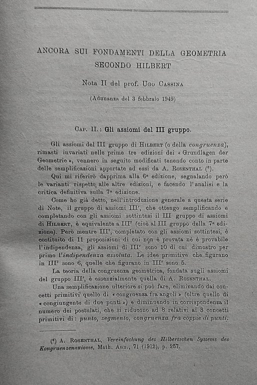 Ancora sui fondamenti della geometria secondo Hilbert. Nota I, II … | Immagine Gallery 2