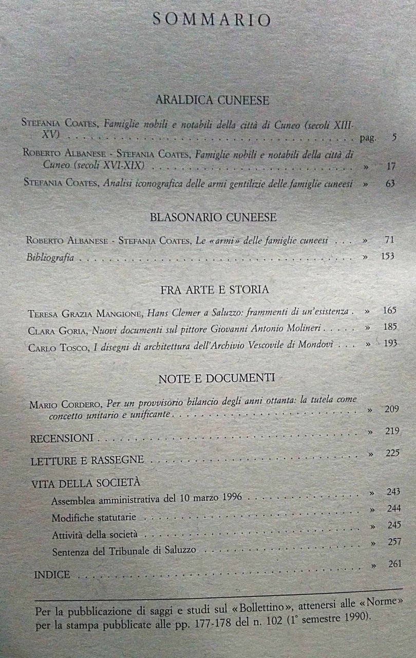 ARALDICA CUNEESE. Bollettino della Società per gli Studi Storici, Archeologici …