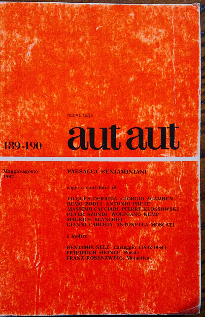 Aut Aut. rivista bimestrale fondata da Enzo Paci. Nuova serie … | Immagine principale