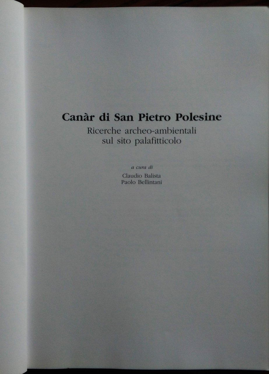 Canàr di San Pietro Polesine. Ricerche archeo-ambientali sul sito palafitticolo.