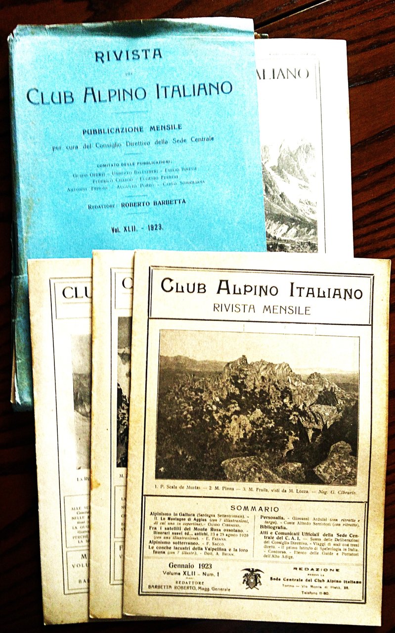 Club Alpino Italiano. Rivista mensile. Redattore Roberto Barbetta. Vol. XLII, …