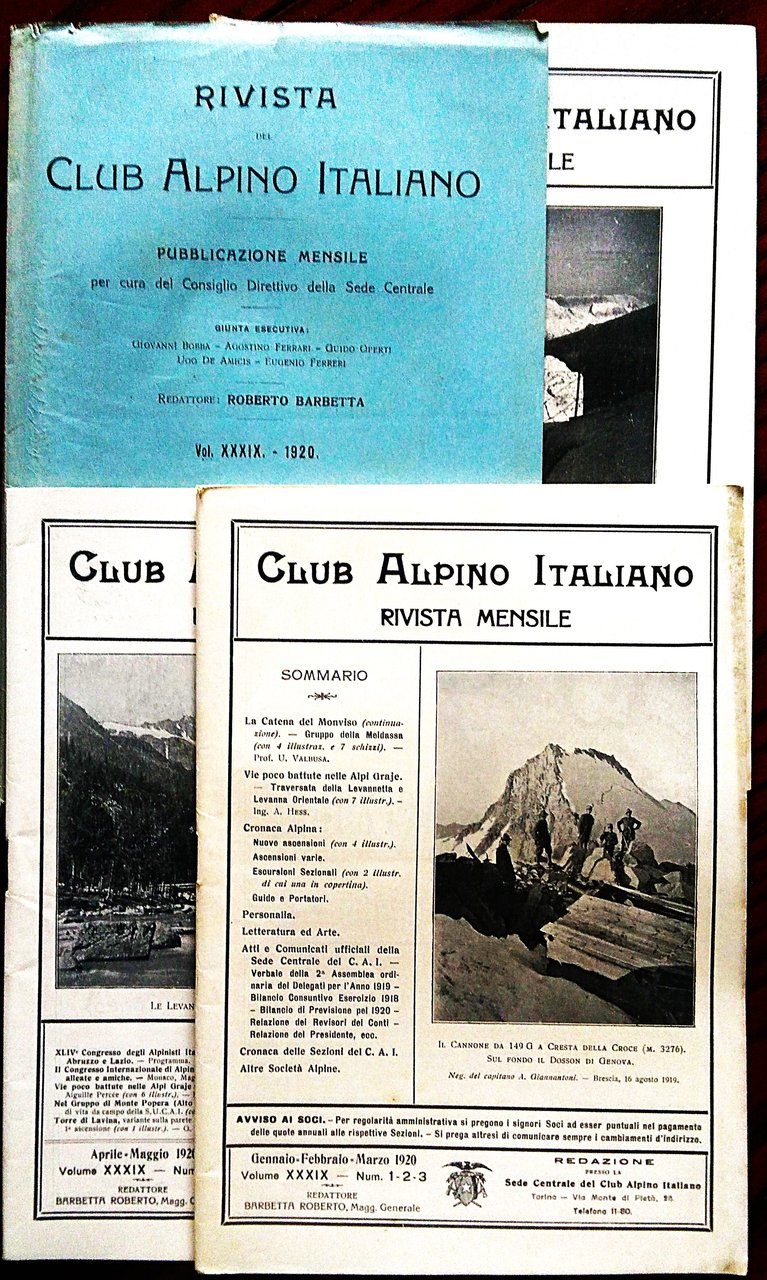 Club Alpino Italiano. Rivista mensile. Redattore Roberto Barbetta. Vol. XXXIX, …