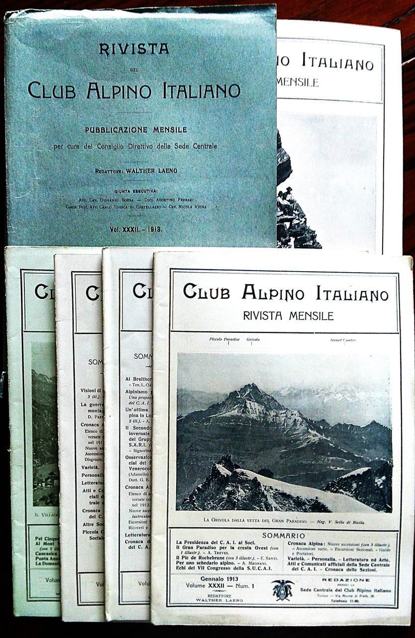 Club Alpino Italiano Rivista mensile. Redattore Walther Laeng. Vol. XXXII, …