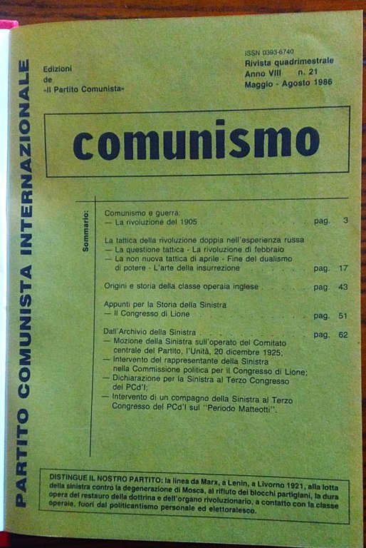 Comunismo. Rivista quadrimestrale, POI, semestrale. Anno 1 n. 1 Gennaio-Aprile … | Immagine Gallery 3