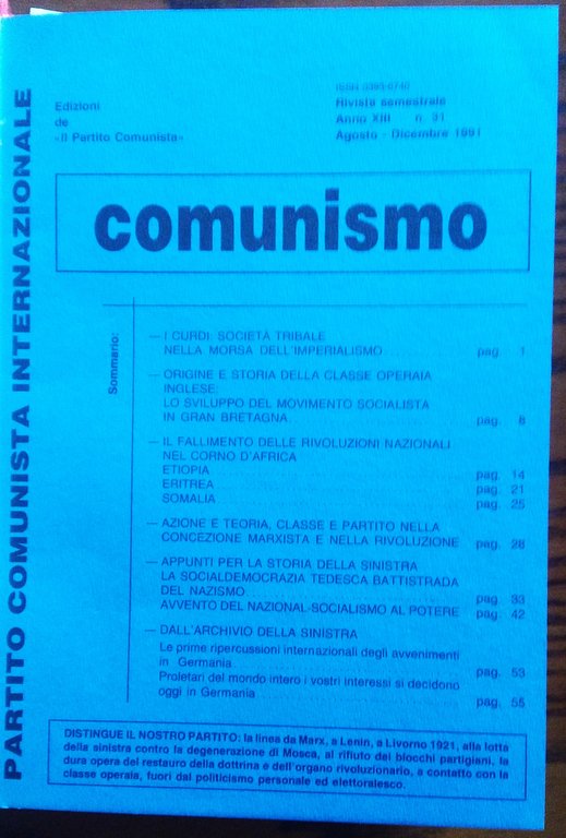 Comunismo. Rivista quadrimestrale, POI, semestrale. Anno 1 n. 1 Gennaio-Aprile … | Immagine Gallery 4