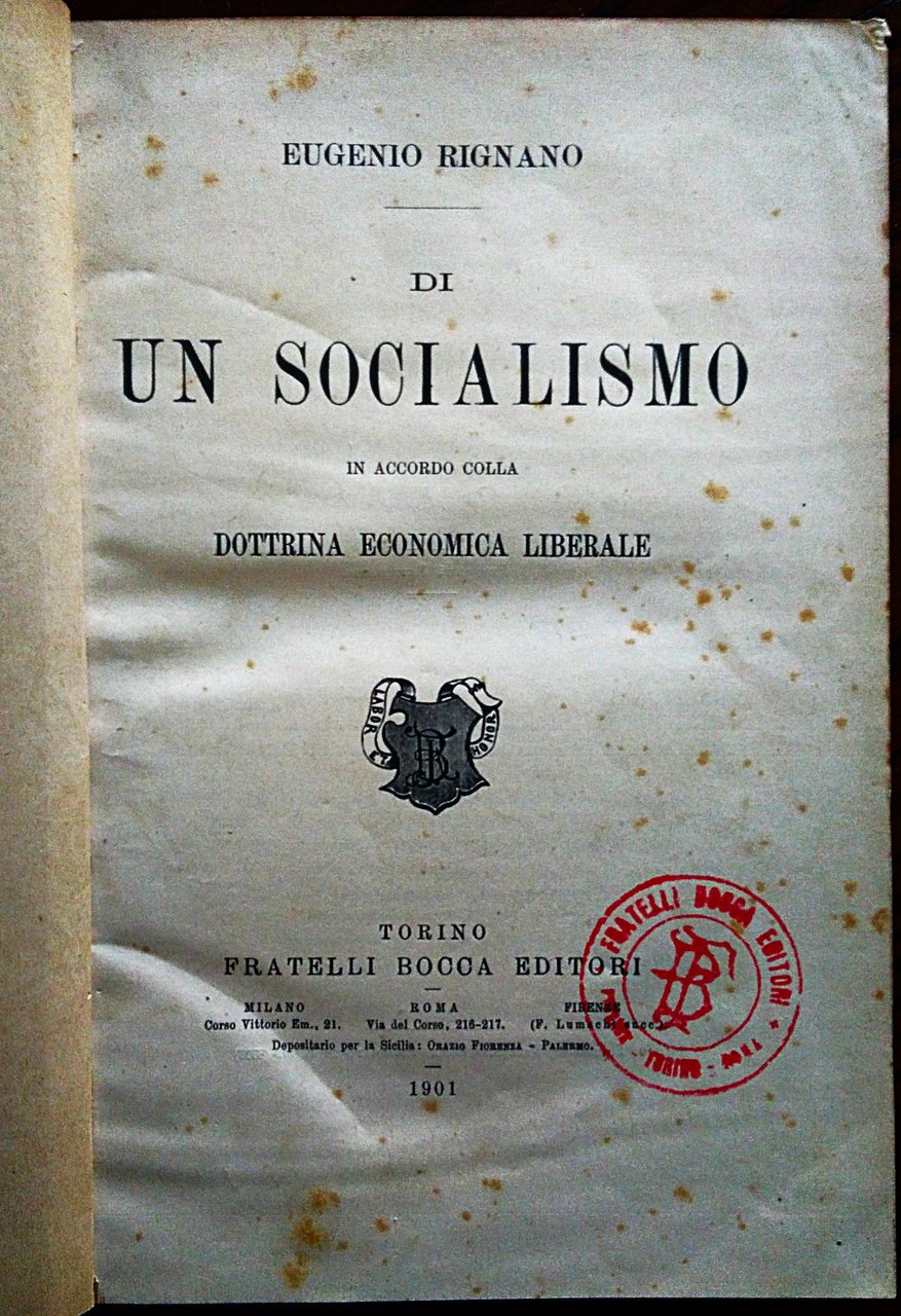 Di un Socialismo in Accordo Colla Dottrina Economica Liberale.
