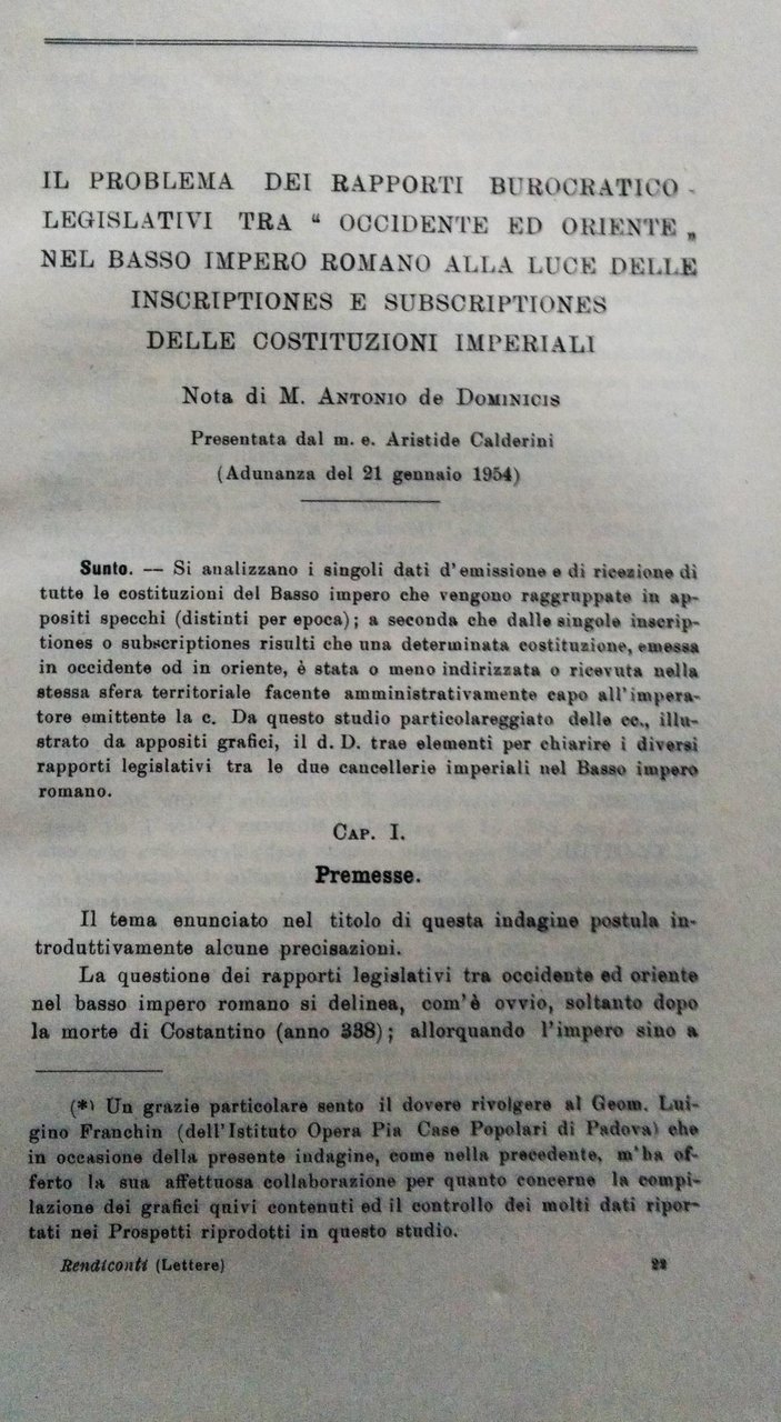 Il Problema dei Rapporti burocratico-legislativi tra "occidente ed oriente" nel …