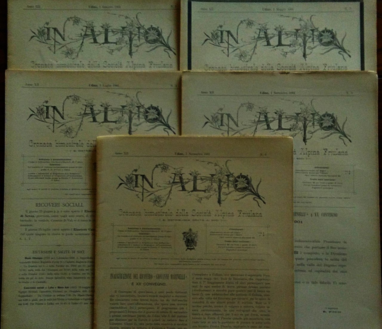 IN ALTO. Cronaca bimestrale della Società Alpina Friulana. Federico Cantarutti …