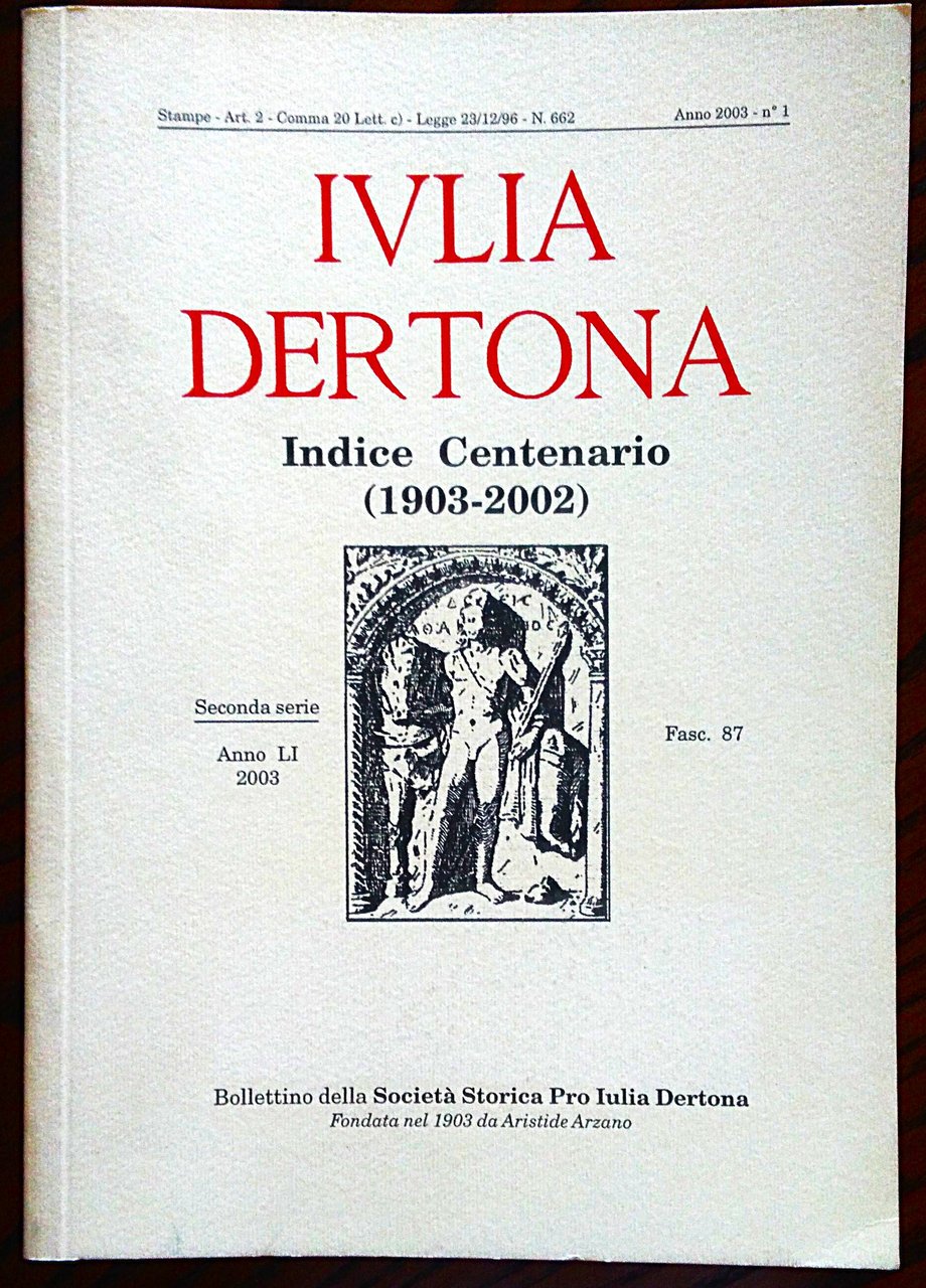 Indice Centenario (1903-2002). A cura di Giorgio Gatti e Paolo …