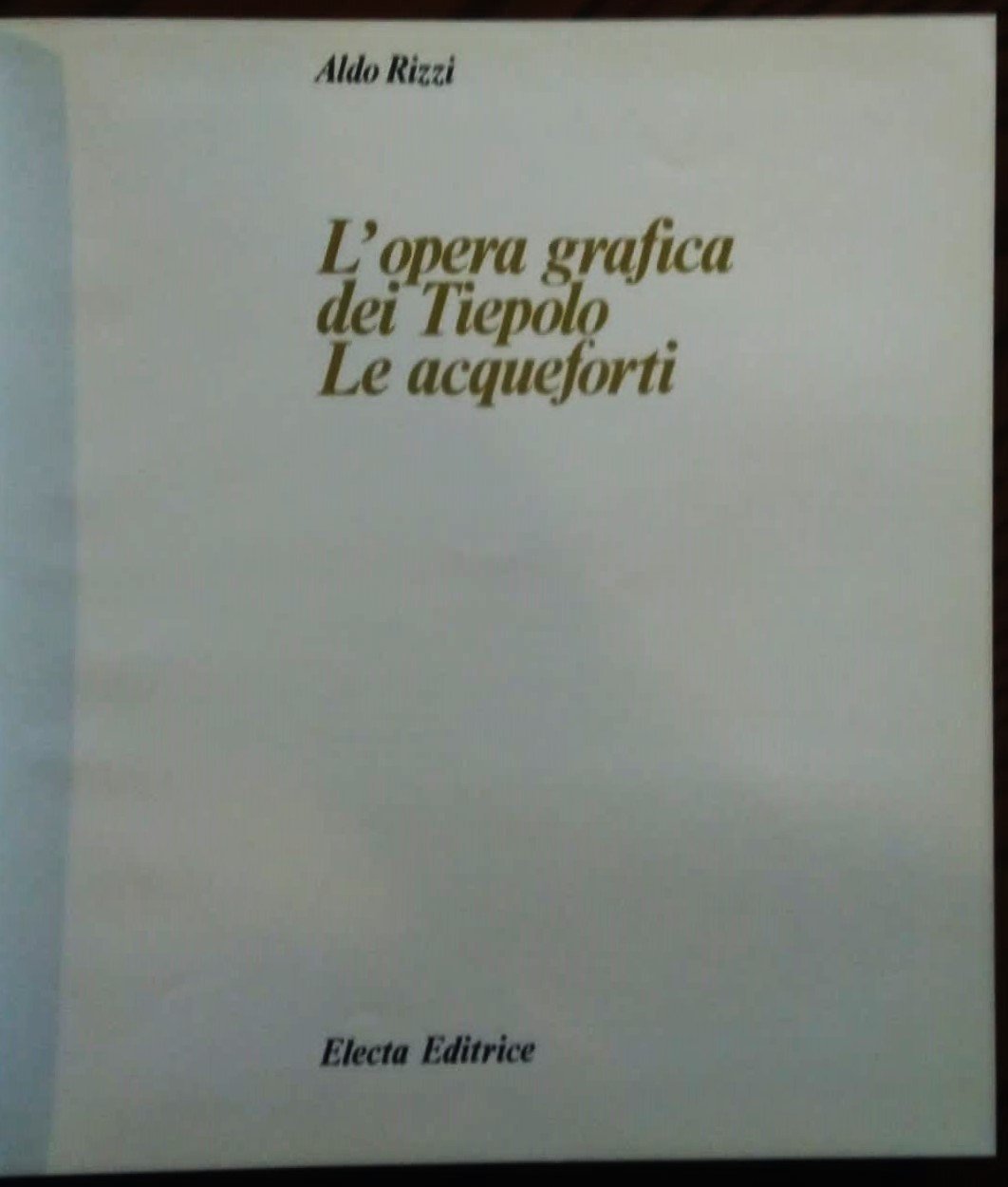 L'opera grafica dei Tiepolo. Le acqueforti.