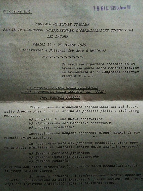 L' Organisation Scientifique du Travail. IV° Congres International Paris 1929.